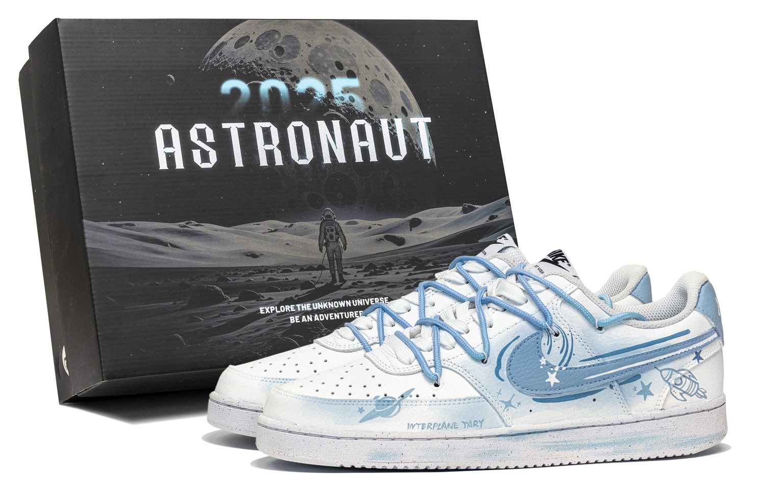 

Court Vision 1 Great Journey West, Island Planet, Special Shoe Box Low top Skateboard Shoes мужские Nike, синий