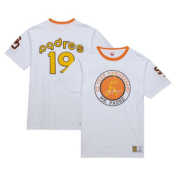 

Мужская белая футболка San Diego Padres Cooperstown Collection Player Legends Ringer Mitchell & Ness