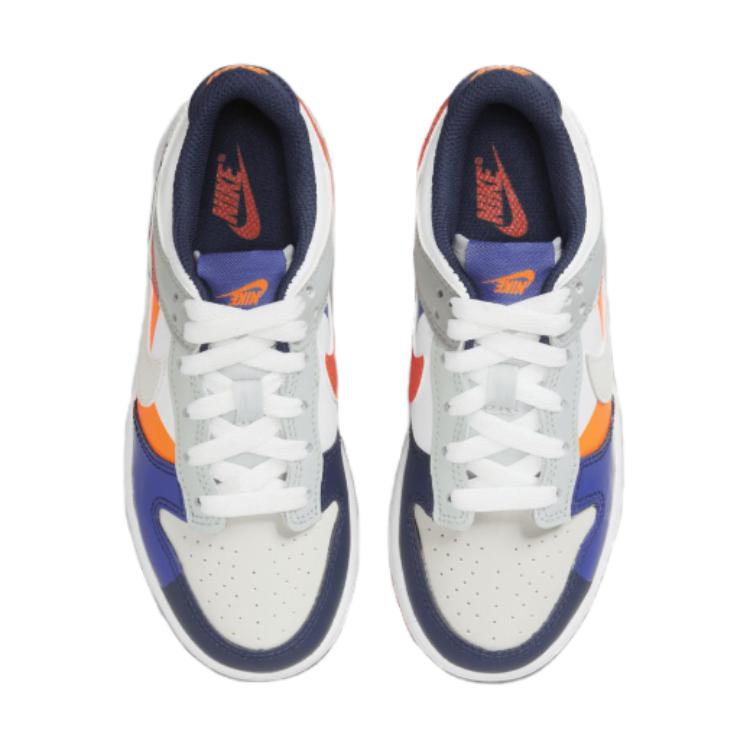 Nike Dunk Устойчивые к истиранию низкие детские скейтбординговые кроссовки бело-синие — фото 4