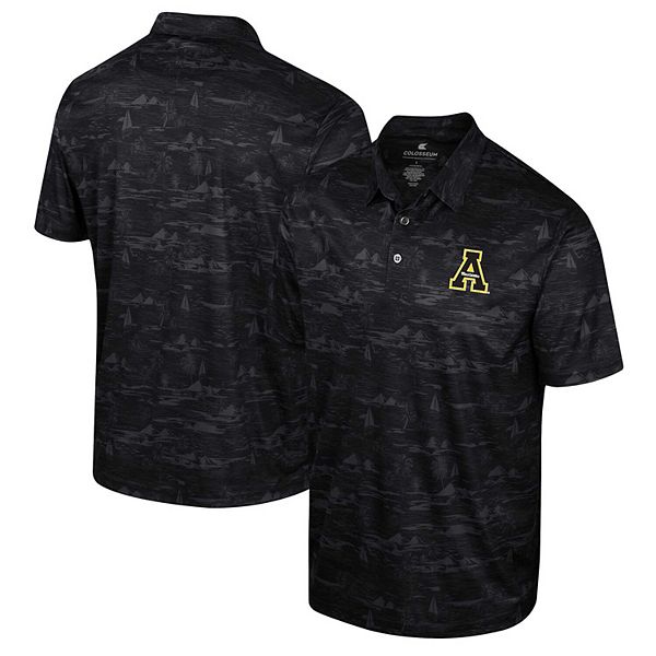 

Мужская черная поло Appalachian State Mountaineers Daly Print Colosseum