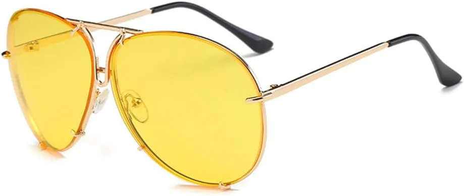 

Солнцезащитные очки 2027 года для женщин, зеркальные металлические солнцезащитные очки, модные женские очки с защитой от УФ-излучения UV400 MTZJH, Gold-yellow