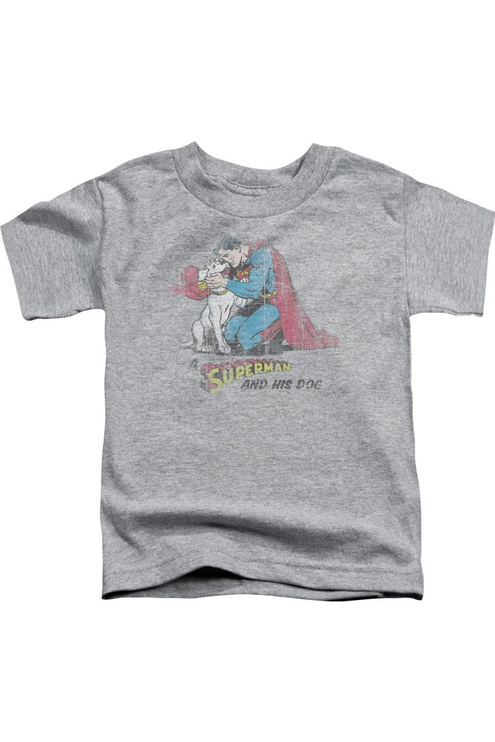 

Футболка с коротким рукавом для малышей "Супермен и его собака" Gildan, Athletic Heather