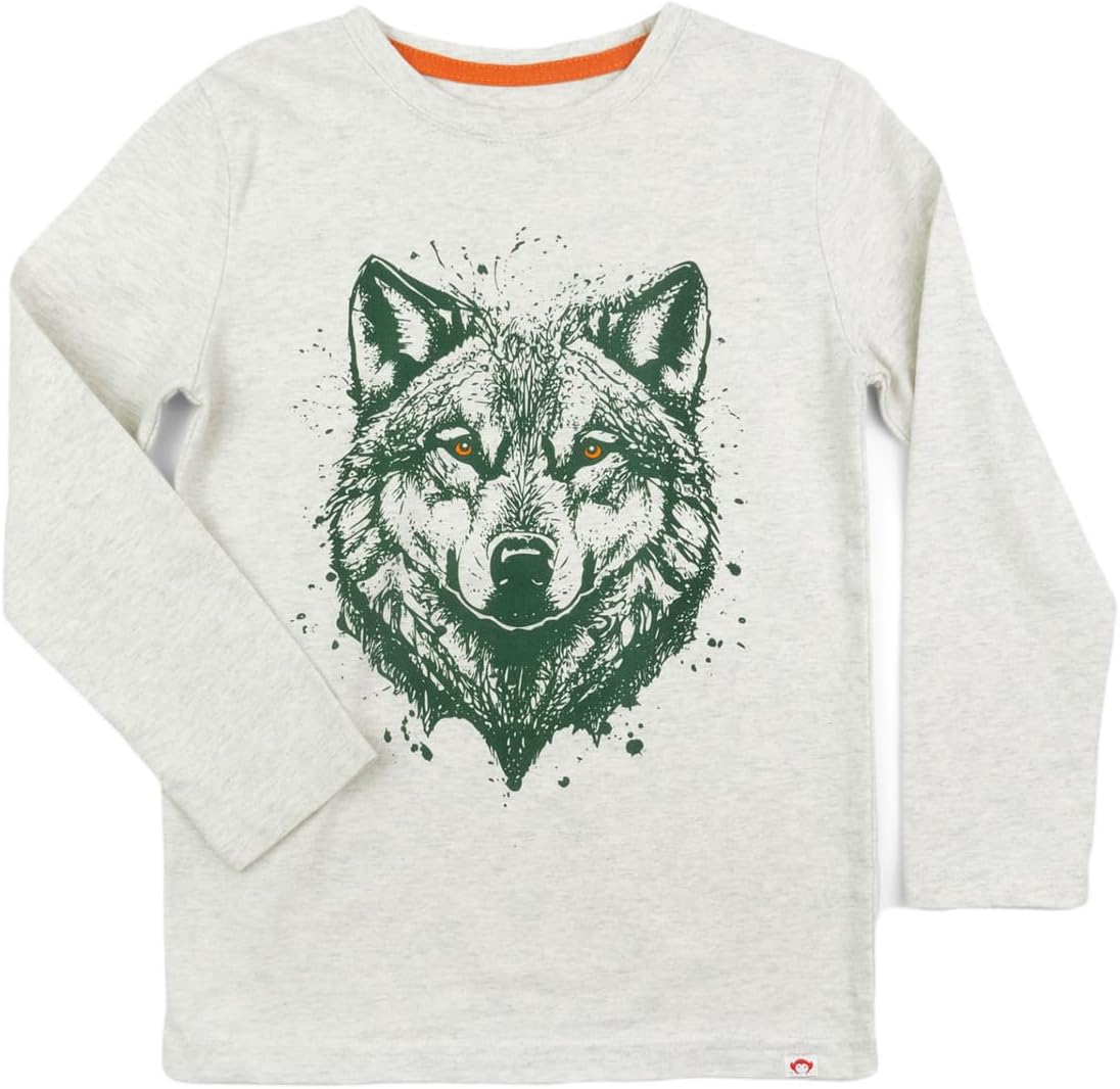

Футболка Appaman Kids Graphic Long Sleeve Tee - Wolf Ink (Toddler/Little Kids/Big Kids), цвет Cloud Heather