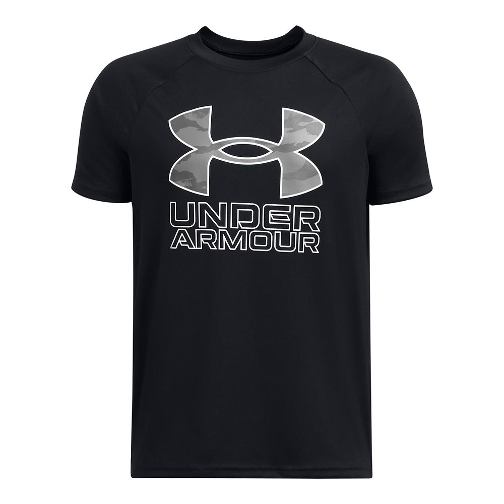 

Футболка Under Armour с гибридным техническим принтом для мальчиков 8–20 лет, цвет Black Gray