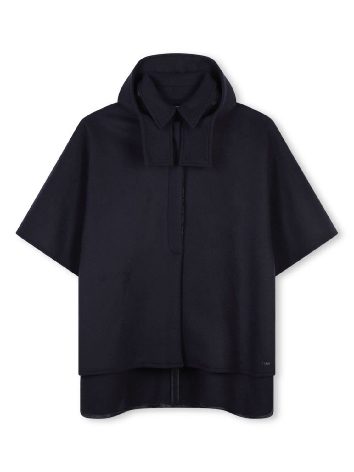 

Chloé Kids шерстяной кейп с капюшоном, синий