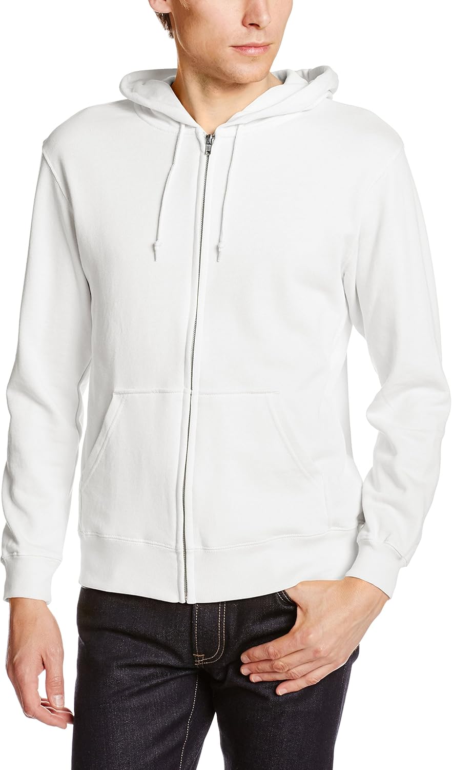 

Мужская толстовка Printstar 00217-MLZ, 8,4 унции, на флисовой подкладке, на молнии, легкая, с полной застежкой-молнией, белый