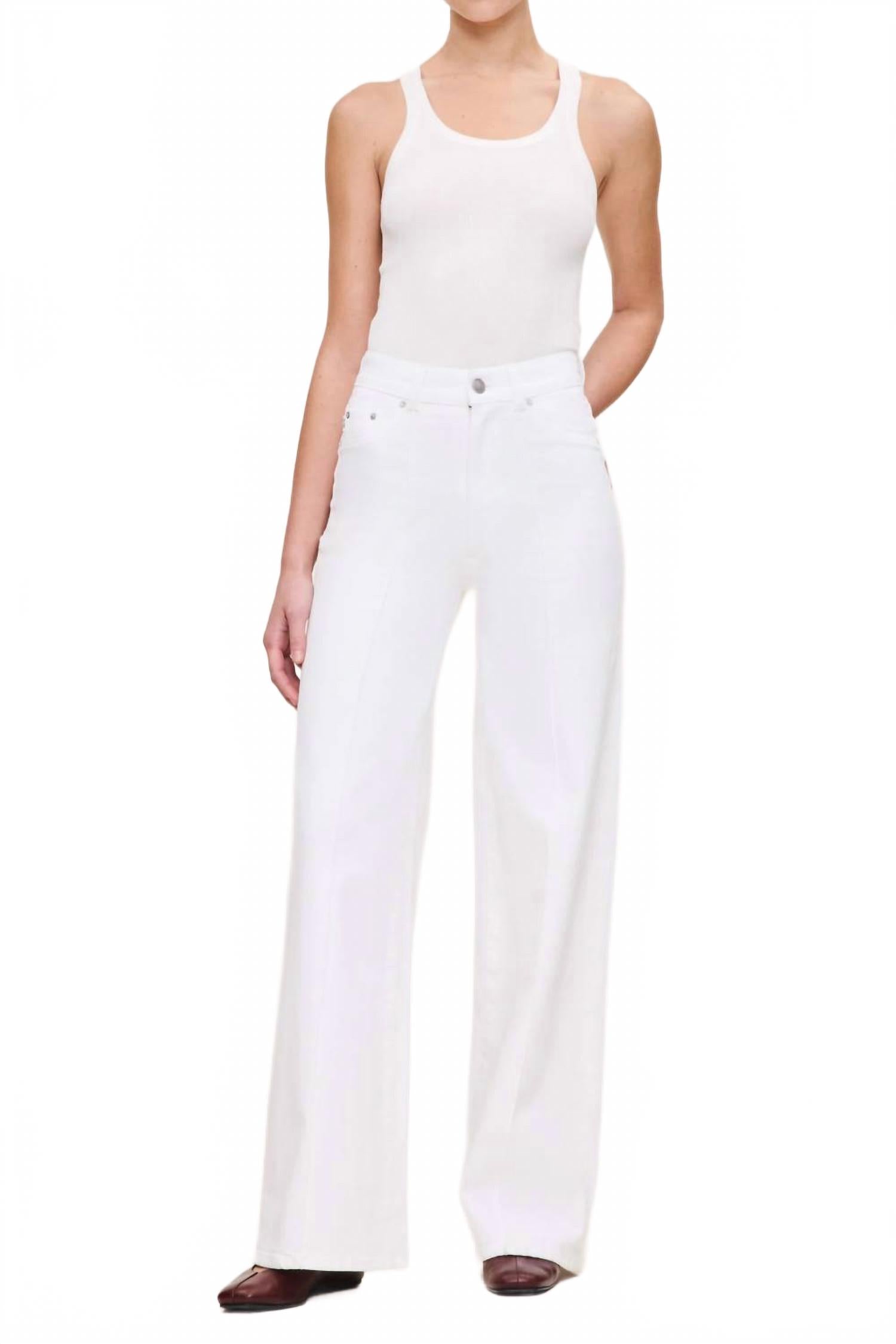 

Хепберн Широкие Брюки в Белом Складчатом DL1961 - Women's