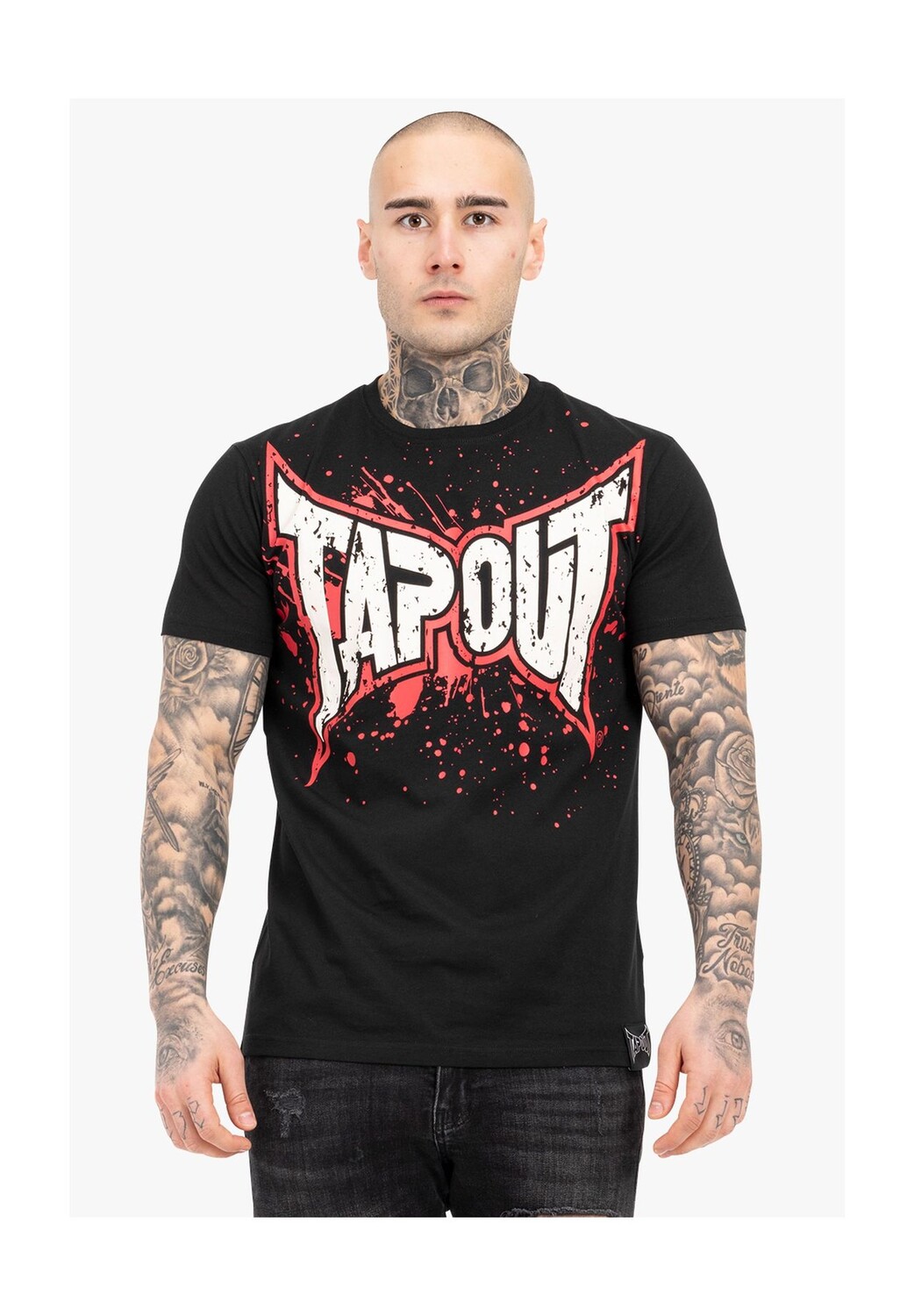 

Мужская футболка стандартного кроя SPLASHING TAPOUT, цвет Black/red/ecru