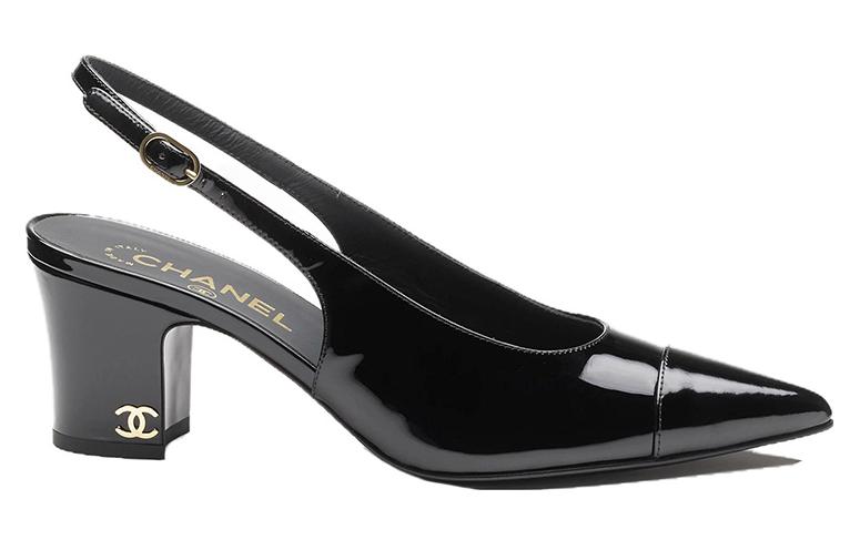 Chanel Туфли на толстом каблуке 6,5 см, женские, черный — фото 4