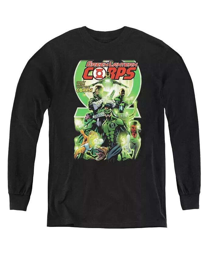 

Свитшот с длинным рукавом для мальчиков, молодежная форма Gl Corps 25 Green Lantern, черный