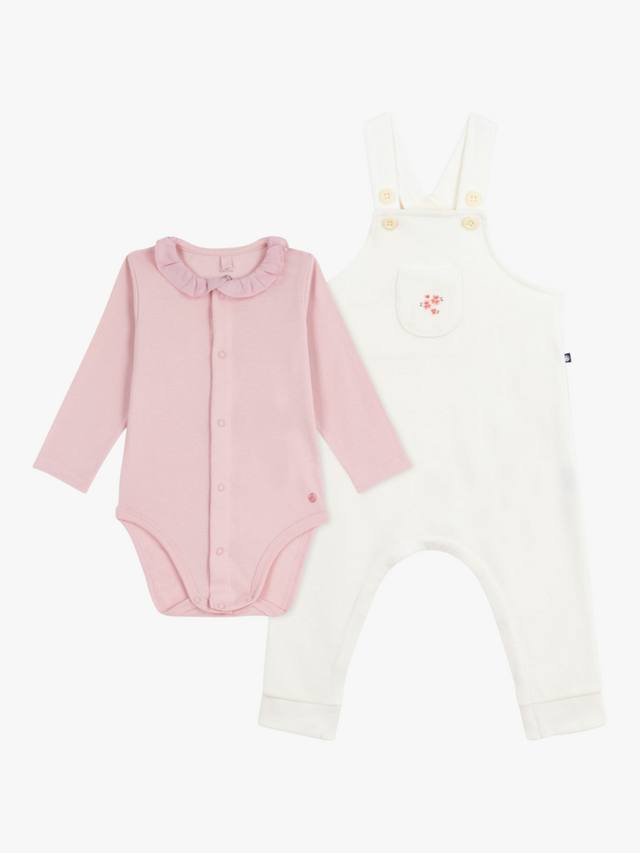 

Комплект из комбинезона и боди для малыша Petit Bateau, Milk/Joli