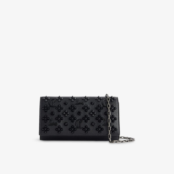 

Кошелек кожаный Christian Louboutin Paloma на цепочке, черный