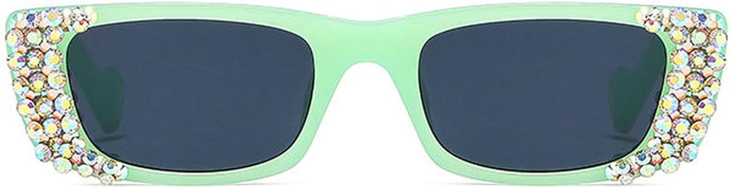 

COTIA Модные квадратные солнцезащитные очки с бриллиантами, стразами и жемчугом для женщин и мужчин, блестящие прямоугольные, стильные, для вечеринок. Солнцезащитные очки для украшения дома, Green