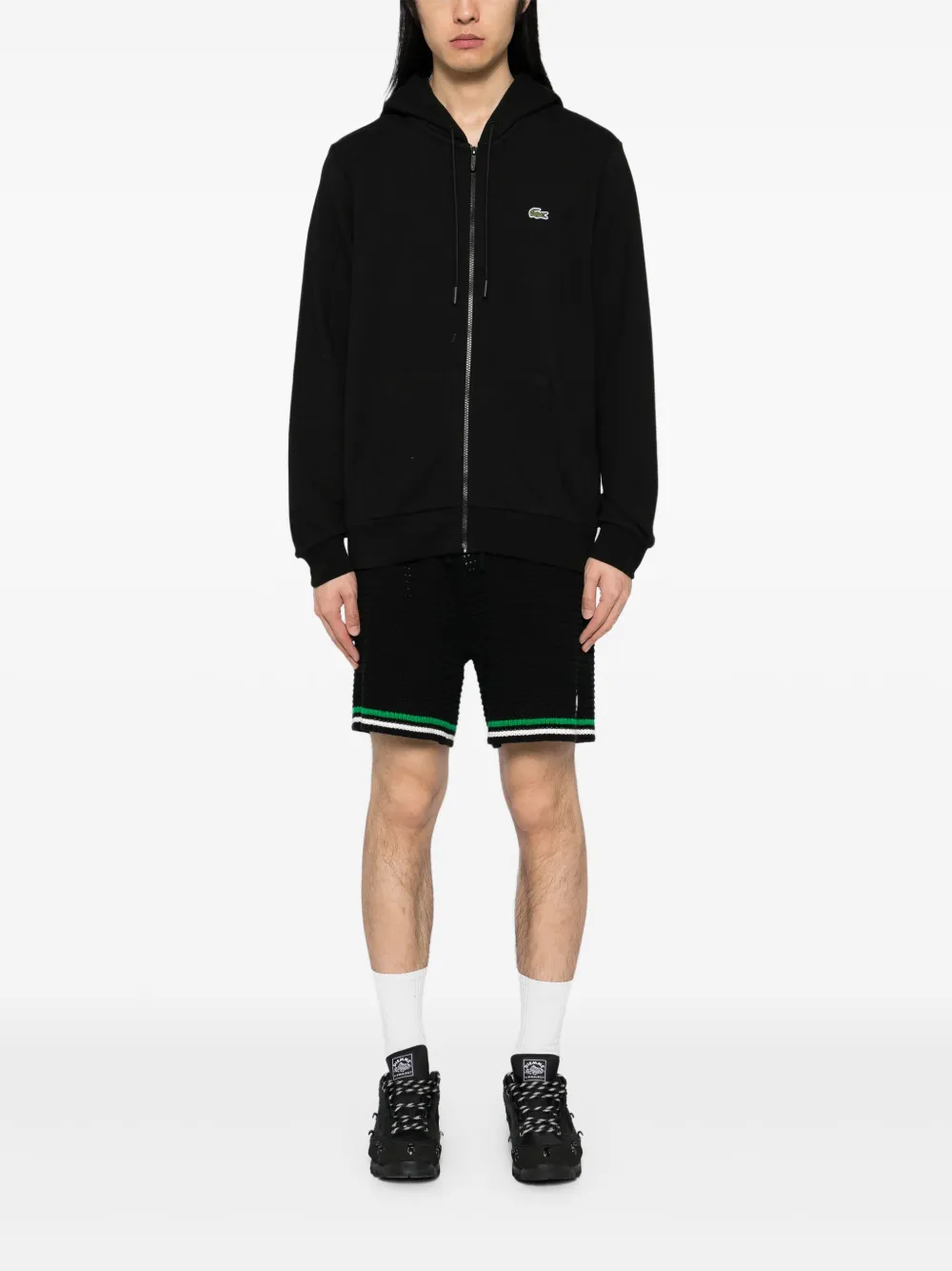 Фактурная толстовка на молнии Lacoste, черный — фото 2