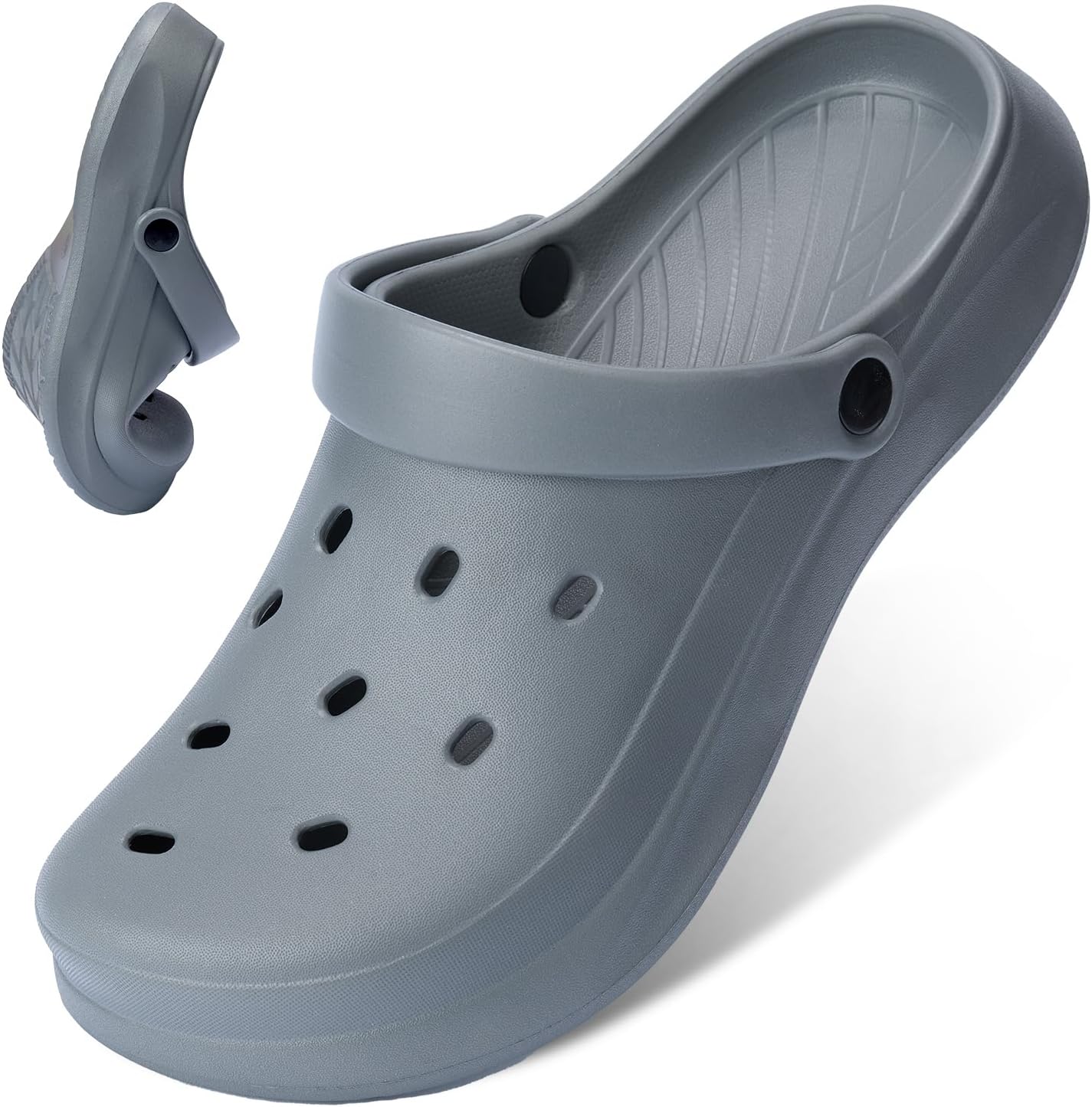 

Женские и мужские садовые сабо, унисекс, удобные слипоны для работы, быстро сохнущие водные сандалии, повседневные удобные тапочки Liromna, серый