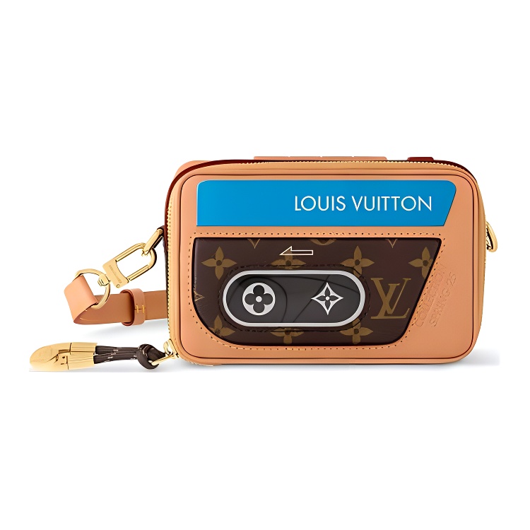

LOUIS VUITTON Кожаный кошелек с покрытием из ткани Мужская коричневая сумка через плечо Мужская коричневая сумка на плечо