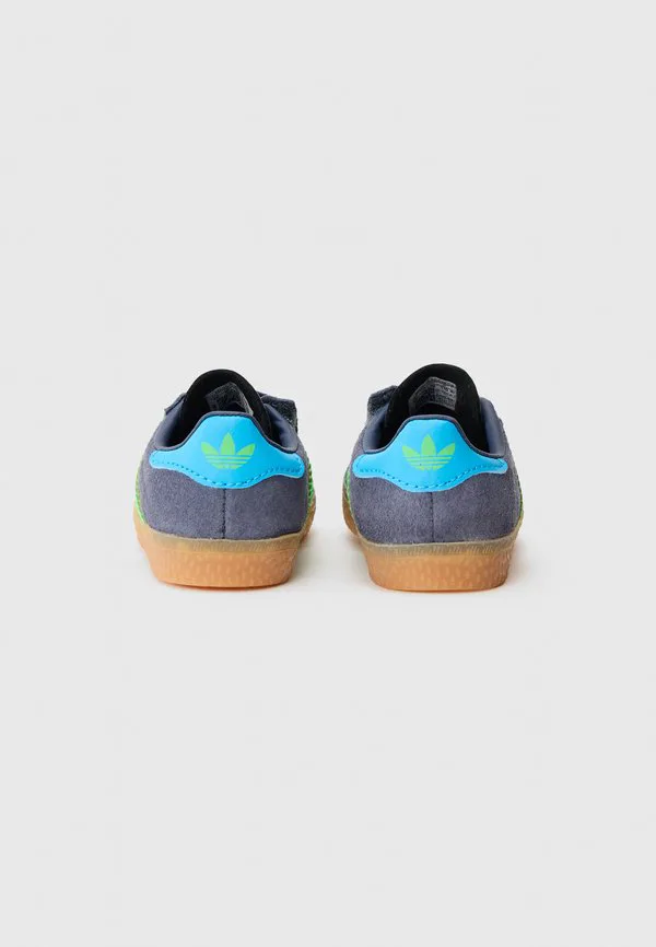 Детские туфли gazelle унисекс Adidas Originals, Shadow Navy/Screaming Green/Lucid Aquamarine — фото 3