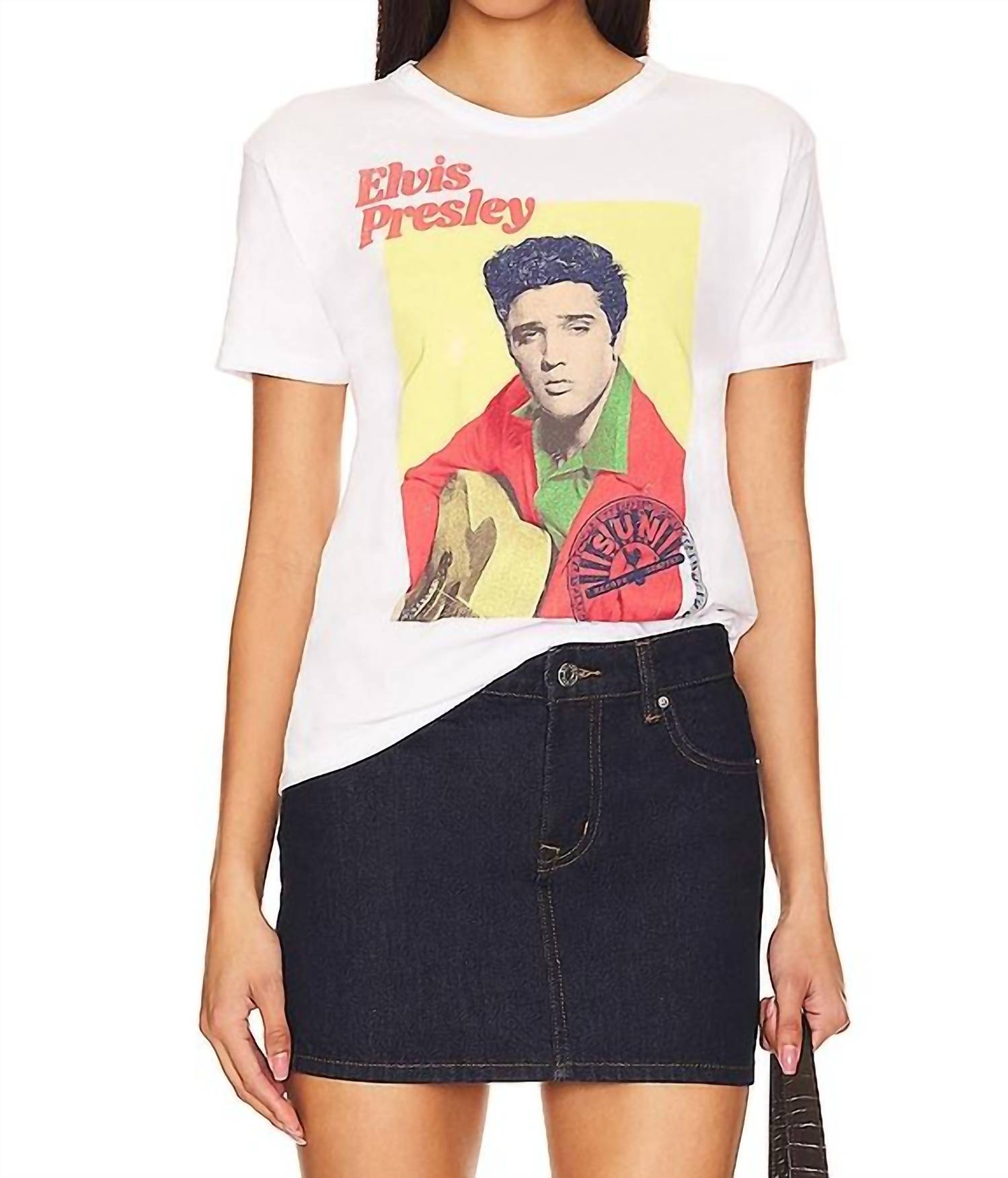 

Футболка Sun Records Elvis Us Tour 1954 Ringer Tee Top In Optic White DAYDREAMER