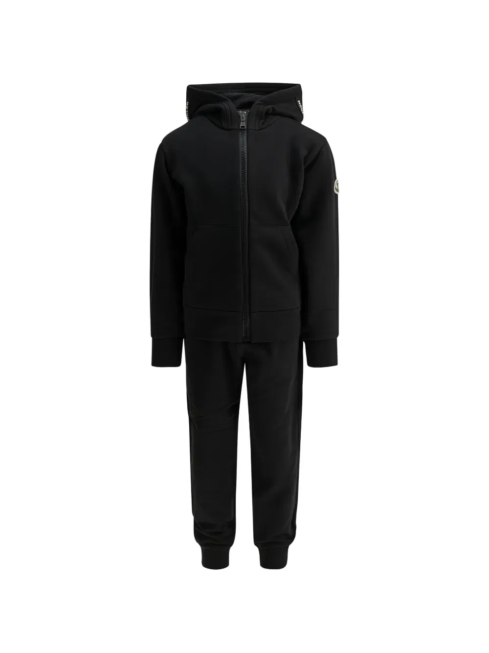 Хлопковый спортивный костюм Moncler Enfant, черный
