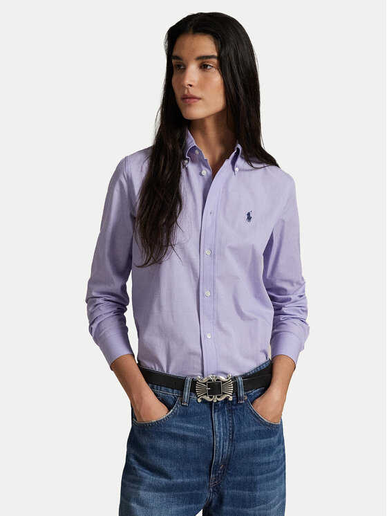 

Рубашка облегающего кроя 211941509003 Polo Ralph Lauren, фиолетовый