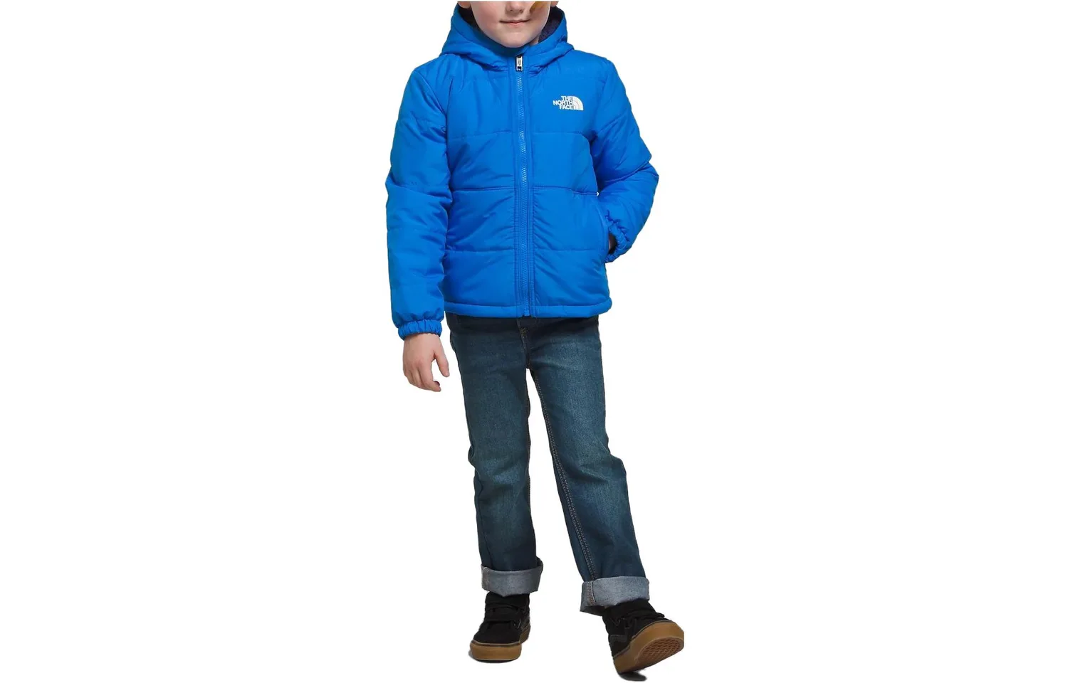 Детская куртка с капюшоном утепленная THE NORTH FACE, Optical Blue — фото 3