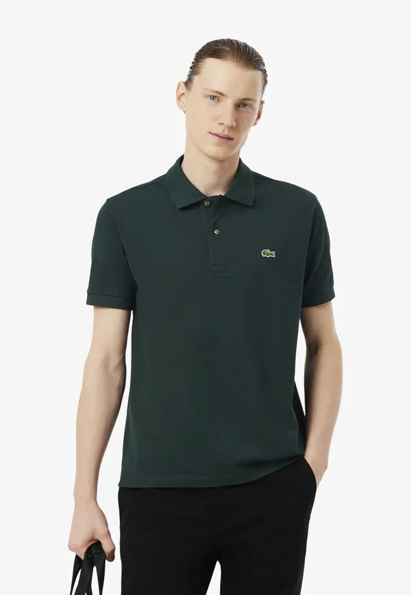 Рубашка поло Lacoste, Однотонная, темно-зеленый