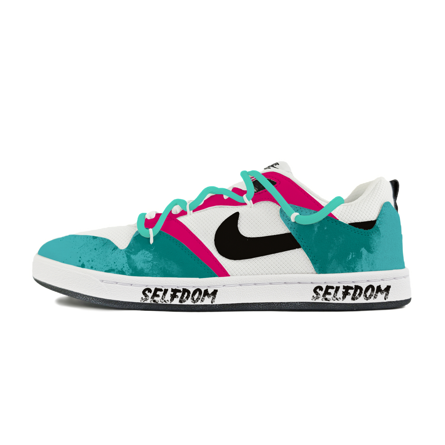 

Nike Кроссовки для скейтбординга SB Alleyoop Abrasion Resistant Low Top мужские белый циан розовый