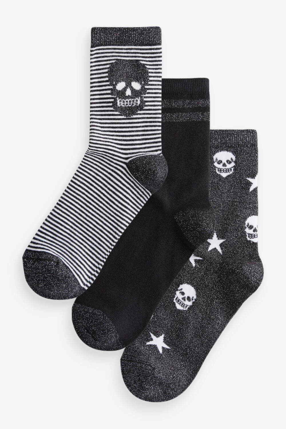 

Носки по щиколотку, 3 пары Next, черный