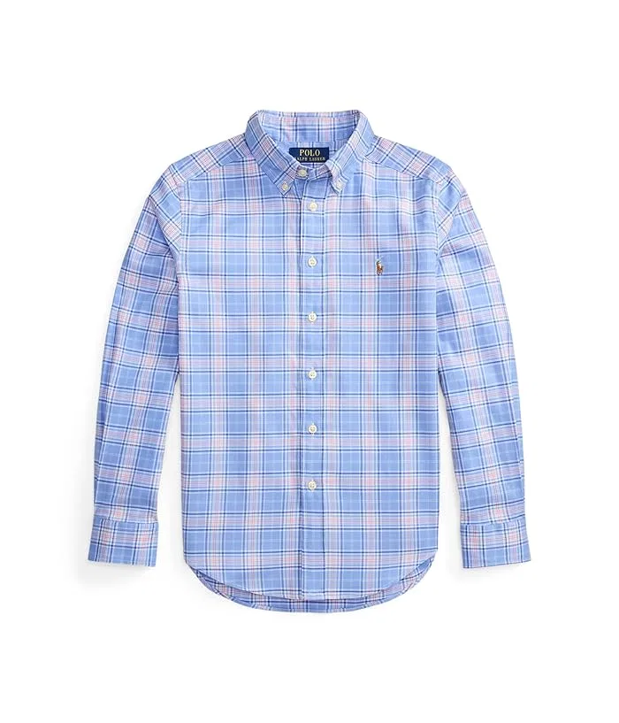 Рубашка оксфордская клетчатая Plaid Performance Oxford Shirt Polo Ralph Lauren Kids, Blue/Pink/Multicolor