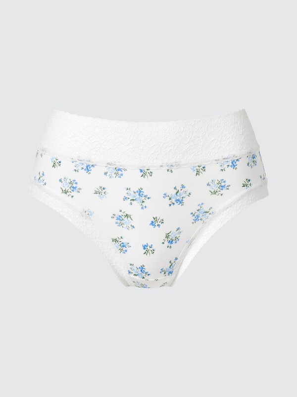 

Трусы с высокой посадкой и цветочным принтом Uniqlo, 01 off white