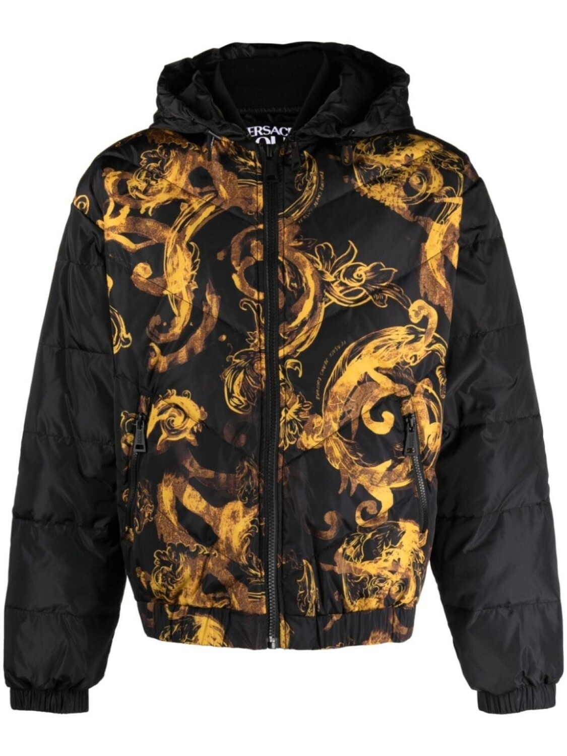 

Versace Jeans Couture пуховик с принтом Watercolour Couture, черный