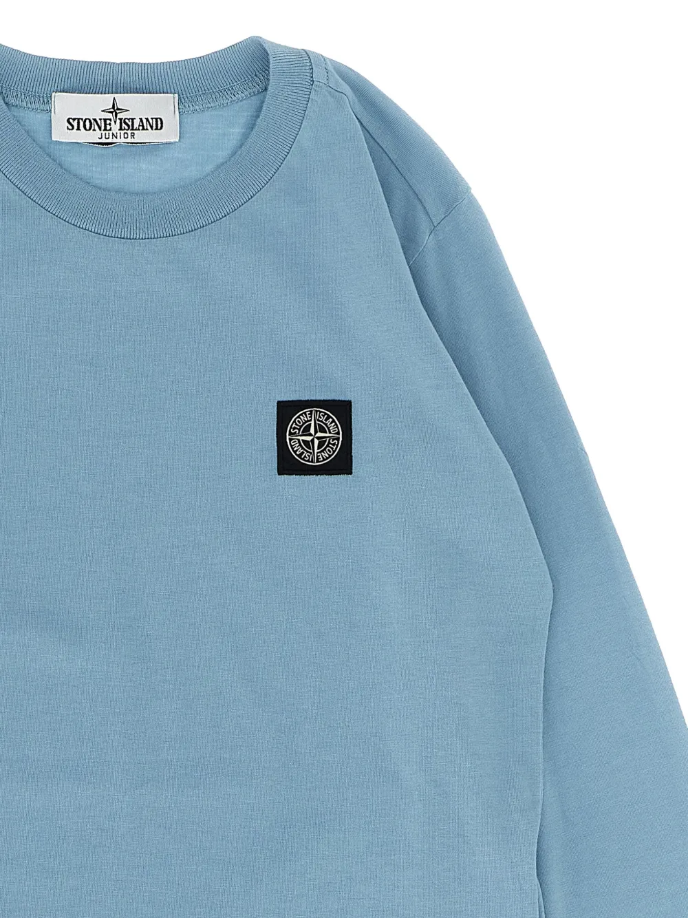Футболка с длинными рукавами и нашивкой-логотипом Stone Island Junior, синий — фото 3