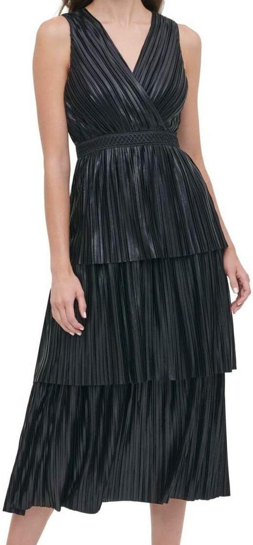 

Женское миди с V-образным вырезом и складками от Tommy Hilfiger, Black