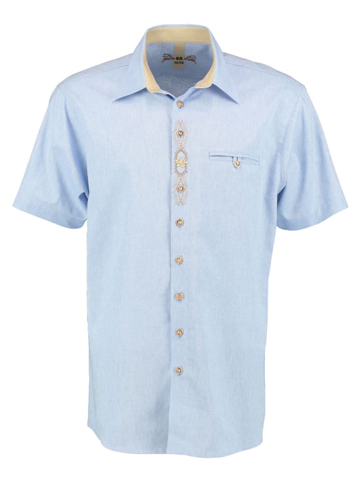 

Традиционная рубашка дзютоу средне-синего цвета OS-Trachten