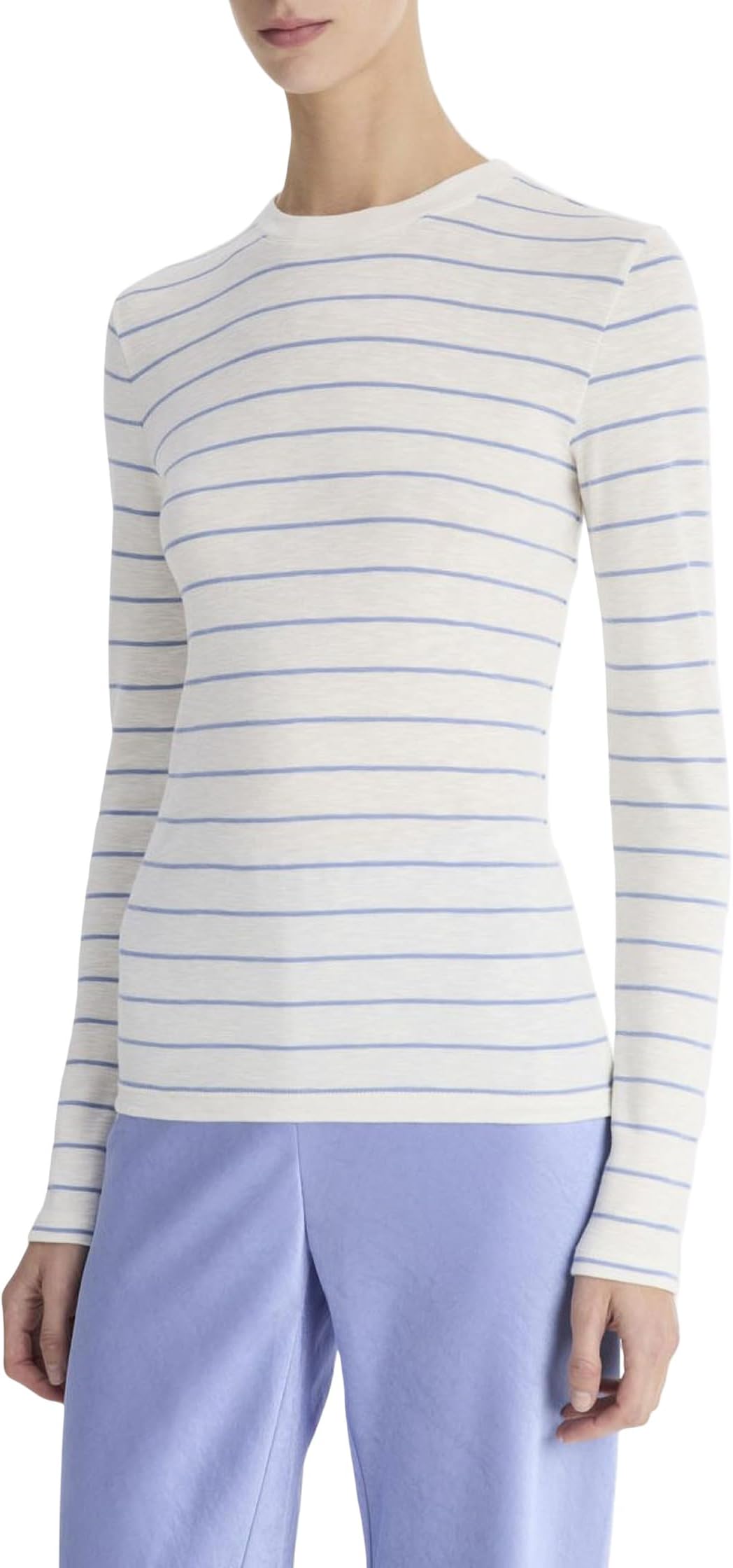 

Лонгслив Vince Striped Long Sleeve Crew, цвет Pacific Opal Combo