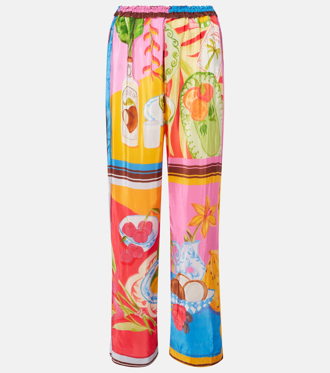 

Широкие брюки с принтом "Летний пикник" Farm Rio, Summer Picnic Multicolor