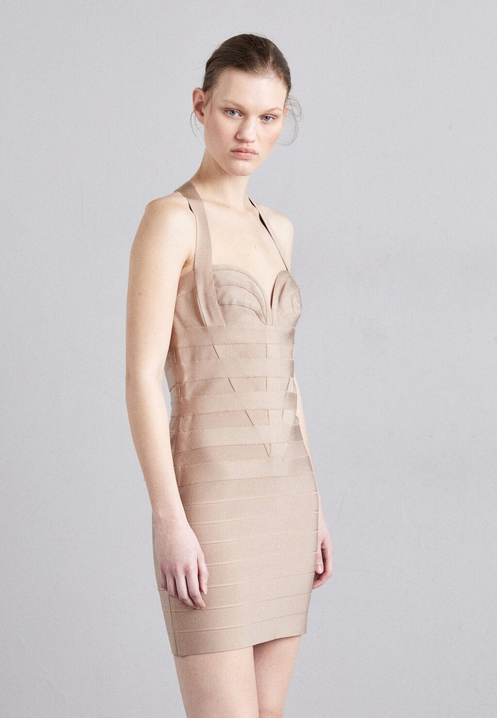 

Платье из джерси BANDAGE SWEETHEART MINI DRESS Hervé Léger, голый