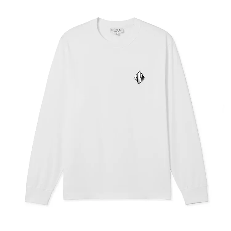 Футболка мужская Lacoste с круглым вырезом, хлопок, белый