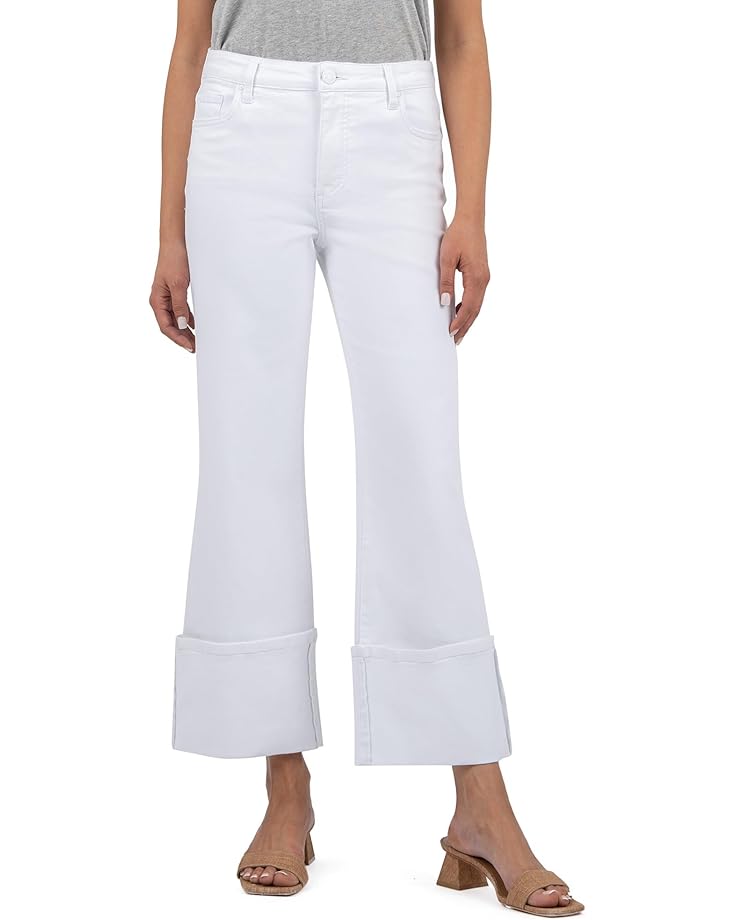 

Женские джинсы KUT from the Kloth Charlotte High Rise Fab Ab Wide Leg-Roll Up, Optic White