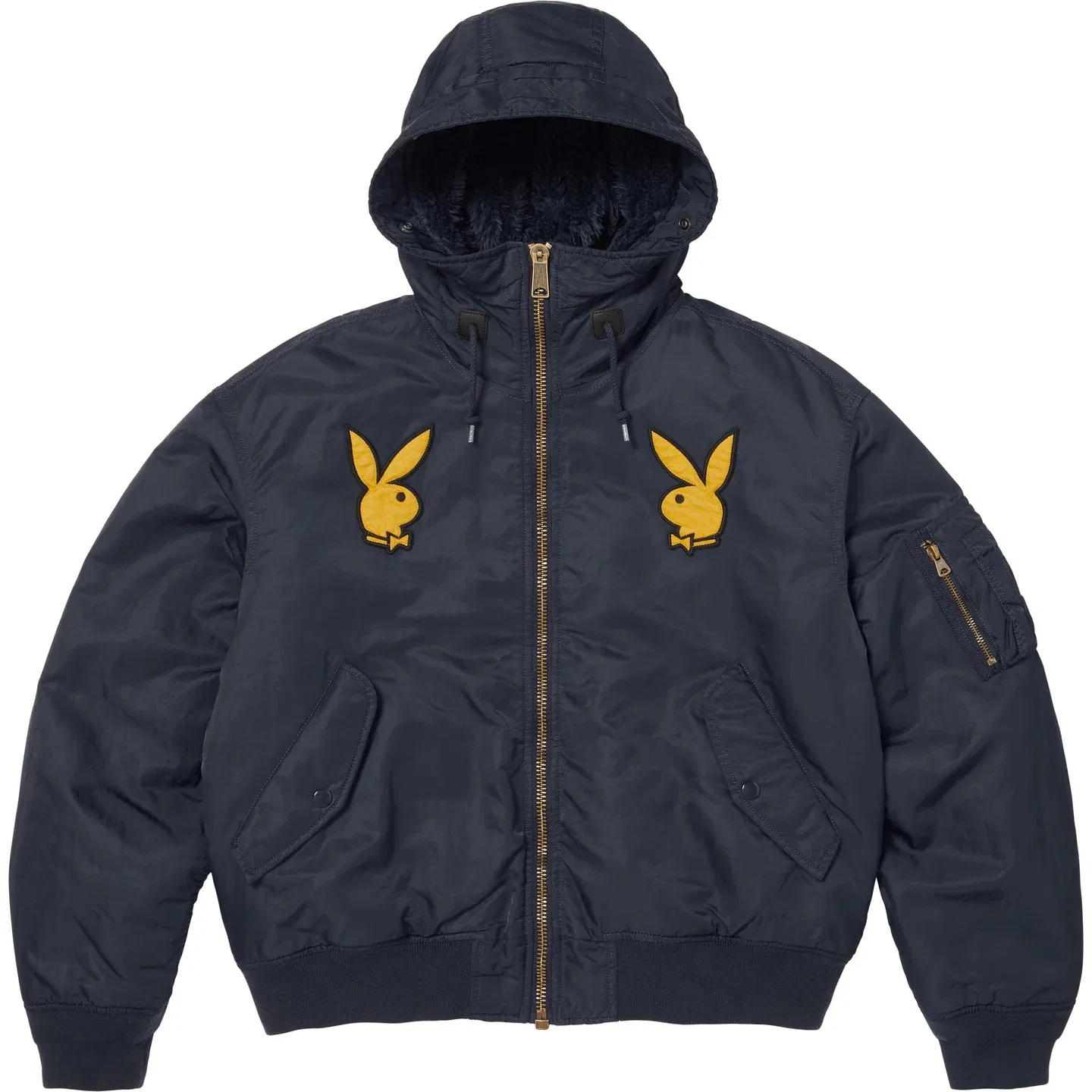 Куртка-пуховик MA-1 с капюшоном x Playboy SS26 WEEK3, унисекс Supreme, Marine Blue/Navy — фото 3