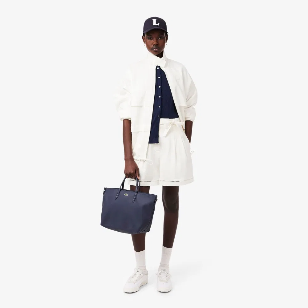 Кардиган Lacoste с ажурным узором и бантом, тёмно-синий — фото 4