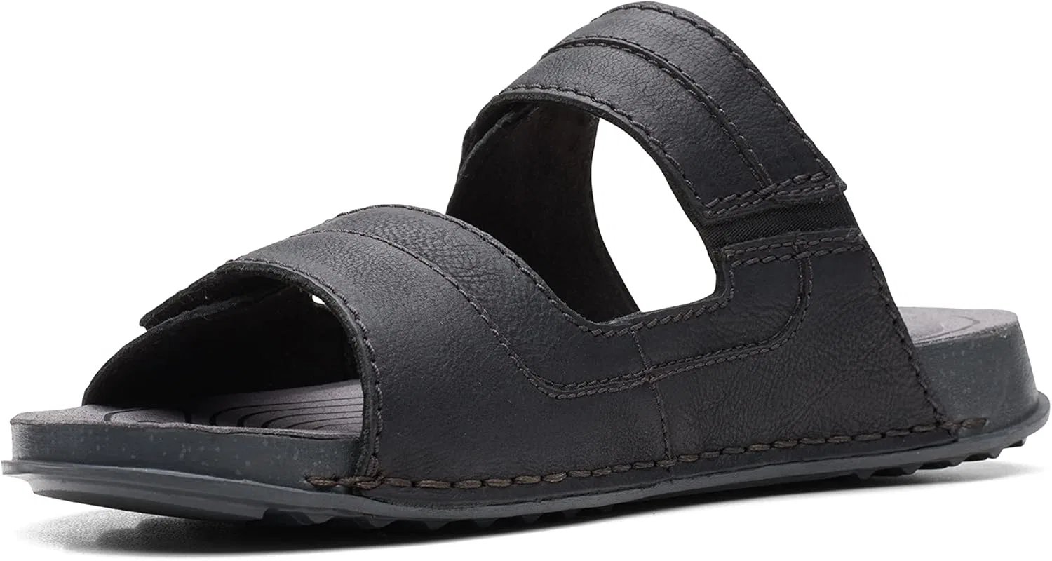 Мужские сандалии Clarks Crestview Easy Flat, Black (Black Leather) — фото 4