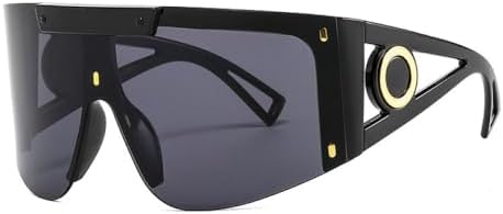 

Мужские солнцезащитные очки-маска для женщин, модные цельные квадратные солнцезащитные очки для мужчин и женщин, большие очки с защитой от УФ-излучения UV400 MTZJH, Black Black