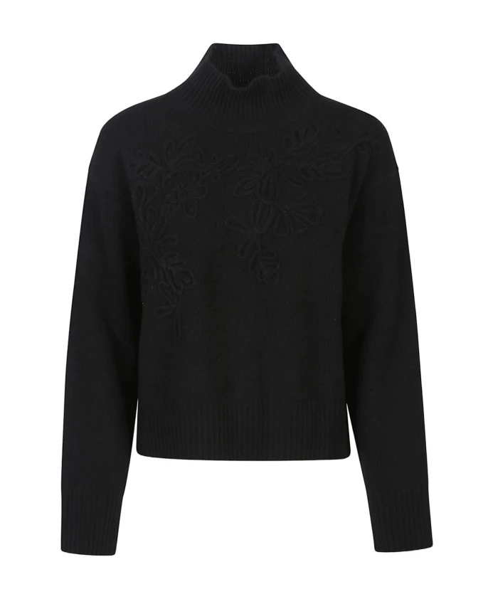

Черный свитер с цветочной вышивкой Ermanno Scervino, черный