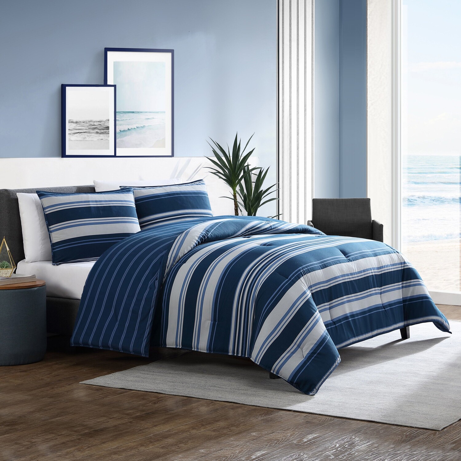 

Двустороннее одеяло и накидка Nautica Lakeview King, цвет Wintersky