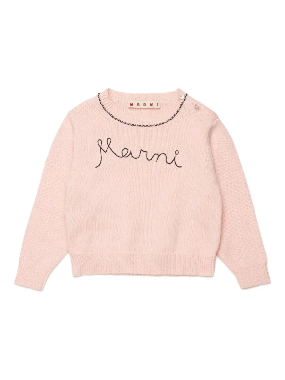 

Свитер с вышитым логотипом Marni Kids, розовый