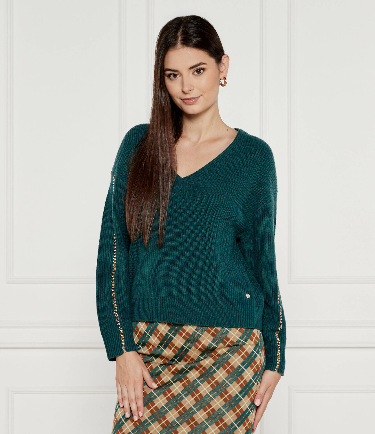 

Свитер из шерсти Marc Cain Loose fit, цвет verde bottiglia