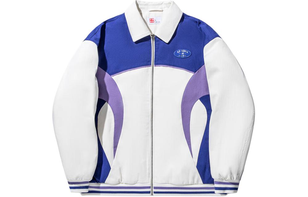 

LiNing Пуховик унисекс бежевый белый фиолетовый синий разноцветный, Ecru Purple Blue Multicolor
