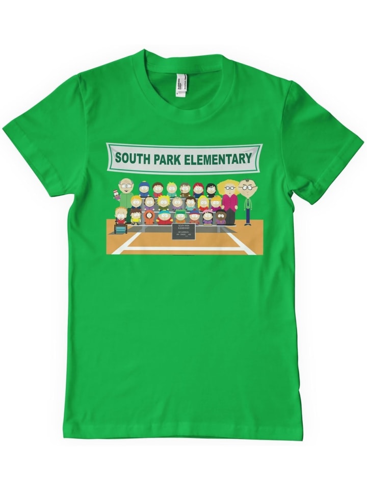 

South Park Футболка "Elementary T-Shirt" зеленого цвета, Зеленый, South Park Футболка "Elementary T-Shirt" зеленого цвета