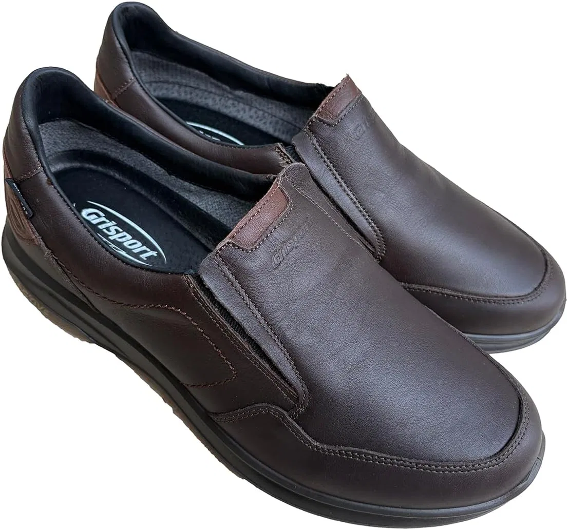 Мужские зимние мокасины Grisport City Moccasins из кожи без шнурков, водонепроницаемые, с нескользящей подошвой Gritex Active Bottom, T Moro